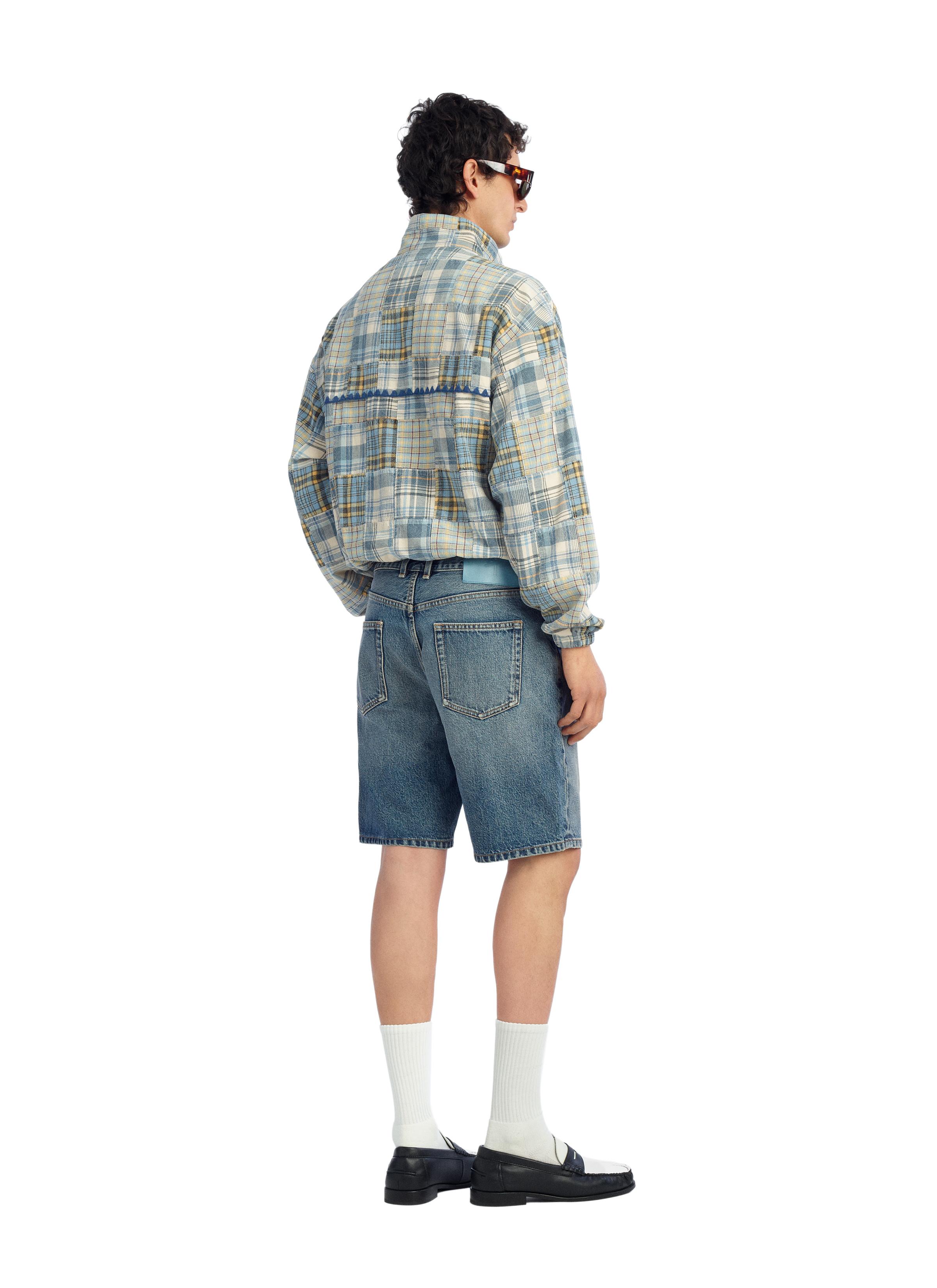 RELAXED FIT PLAID PATCHWORK JACKET
